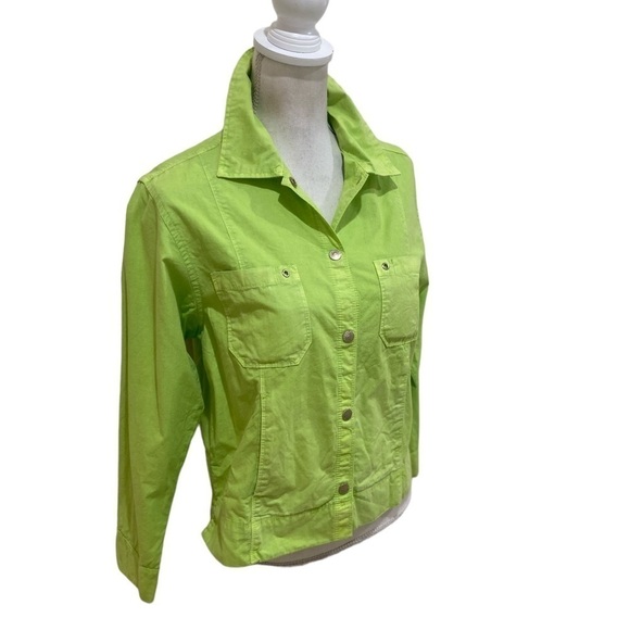 Fresh produce chartreuse lightweight shacket shirt jacket 100% cotton size small - Picture 2 of 9